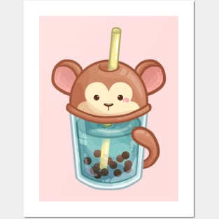 Monkey Bubble Tea Posters and Art